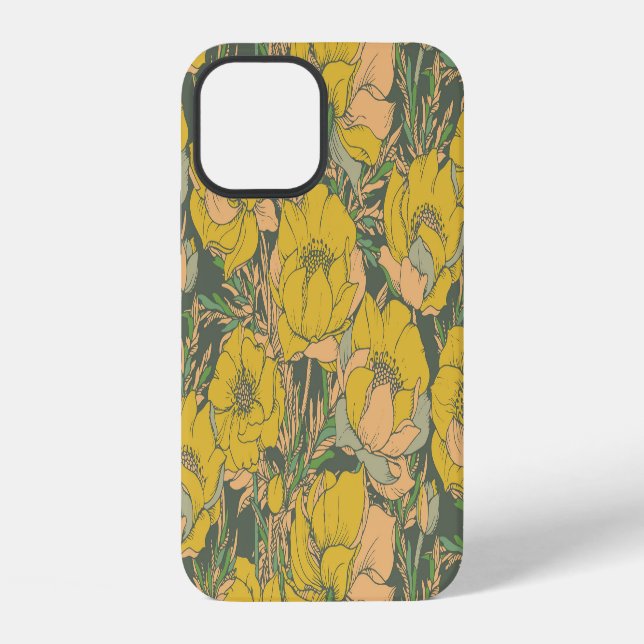 Funda Para iPhone Flores Gráficas de Trollius de Primavera (Reverso )