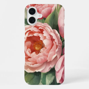 Funda Para iPhone 16 Plus Flores grandes rosadas vintage