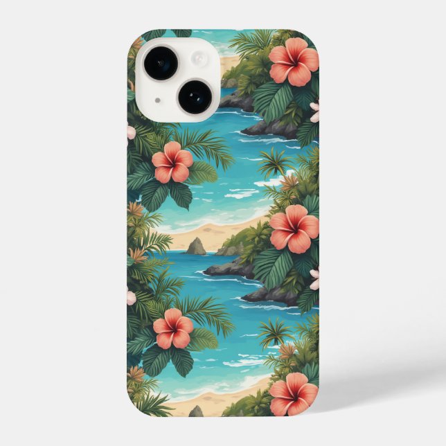 Funda Para iPhone flores hawaianas (Reverso )