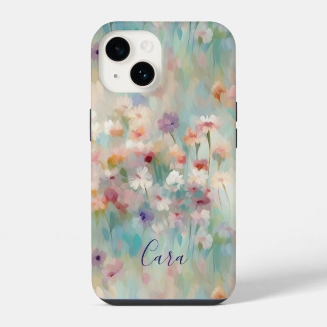 Funda Para iPhone Flores Impresionistas Modernas (Reverso )