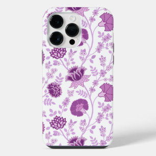 Funda Para iPhone 14 Pro Max Flores Jacobeas de gran patrón rosados sobre blanc