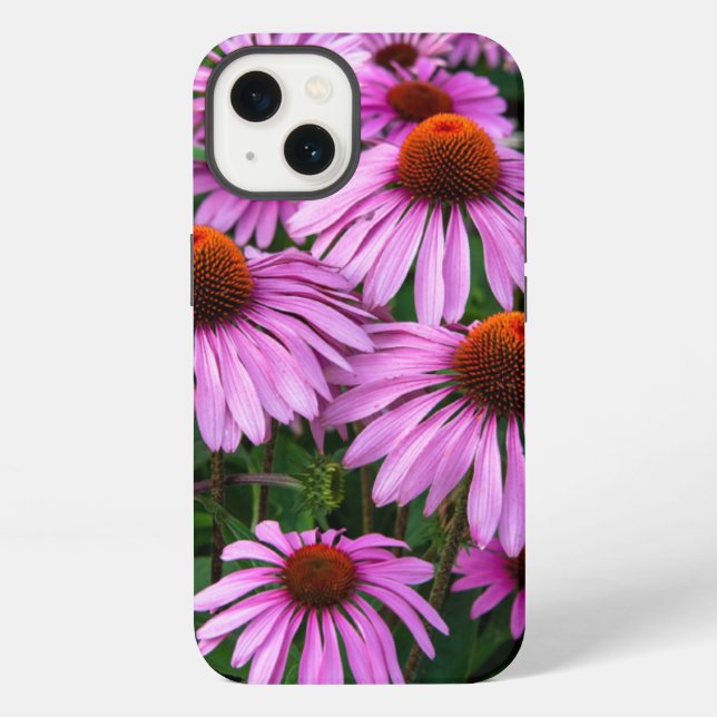 Funda Para iPhone Flores | Jardín de equinácea rosa (Reverso )