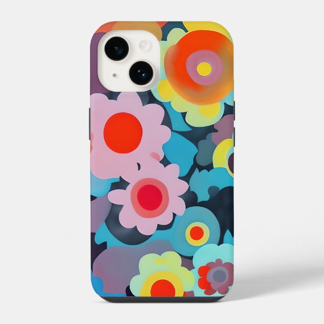 Funda Para iPhone flores mod retro (Reverso )