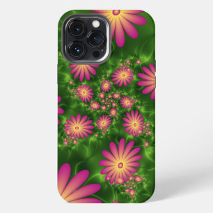 Funda Para iPhone 13 Pro Max Flores Modernas de Fantasía Rosa Arte Abstracto Fr