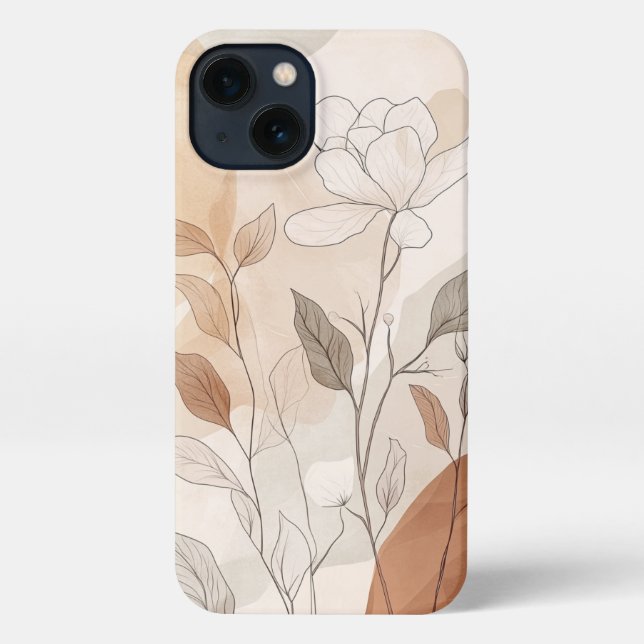 Funda Para iPhone Flores modernas del Boho (Reverso )