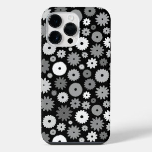 Funda Para iPhone 14 Pro Max Flores monocromas repiten patrón