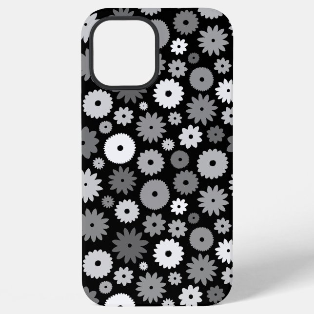 Funda Para iPhone Flores monocromas repiten patrón (Reverso )