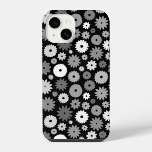 Funda Para iPhone 14 Flores monocromas repiten patrón