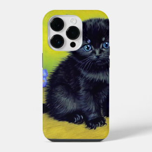 Funda Para iPhone 14 Pro Flores moradas de gato negro Van Gogh