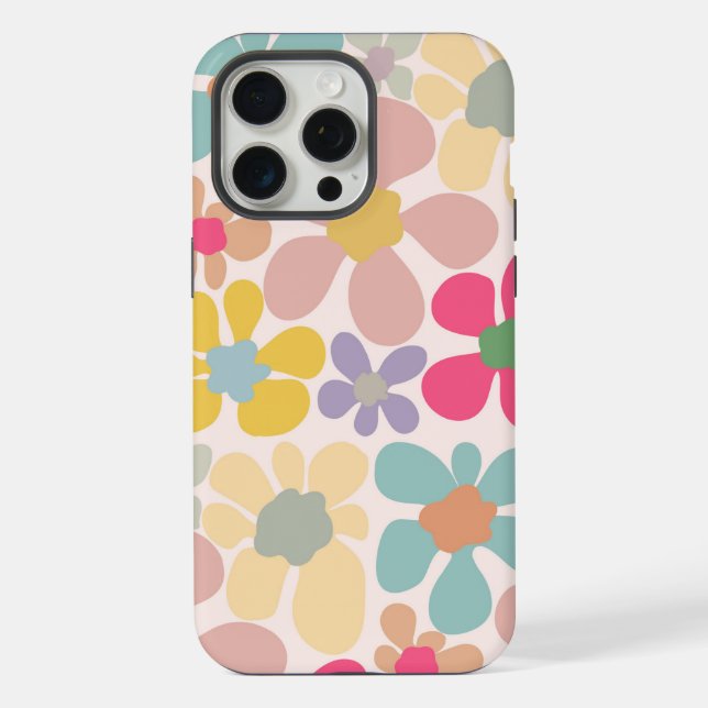 Funda Para iPhone Flores onduladas Pastel Retro (Reverso )