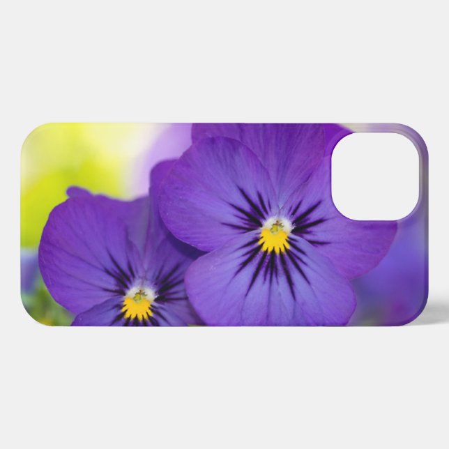 Funda Para iPhone Flores | Pansies morados (Reverso Horizontal)