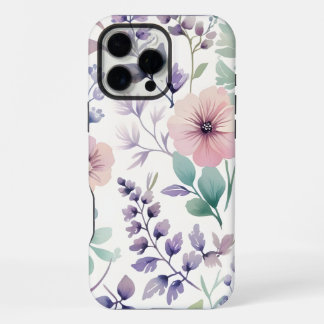 Funda Para iPhone 16 Pro Max Flores, Patrón Botánico, Color Pastel