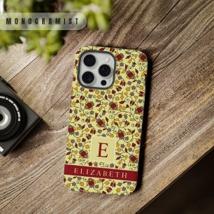 Flores personalizables amarillo pálido floral gris