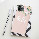 Funda Para iPhone 11Pro Max Flores Pink Pastel Modernas Hola Y Nombras<br><div class="desc">Flores Pink Pastel Modernas Hola Y Nombras</div>