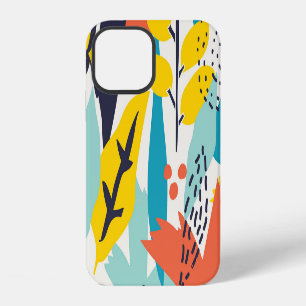 Funda Para iPhone 12 Flores pintadas a mano, patrón sin fisuras de hoja