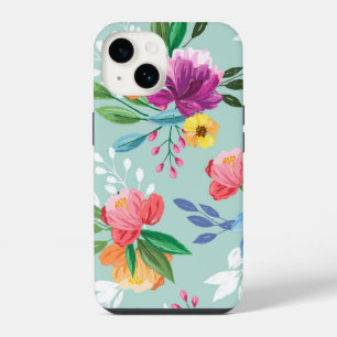 Funda Para iPhone 14 Flores Pintadas Impresionantes