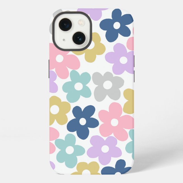 Funda Para iPhone Flores Retro Boho Florales Groovy Daisy (Reverso )