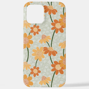 Funda Para iPhone 12 Pro Max Flores retro de los años 70 apagadas