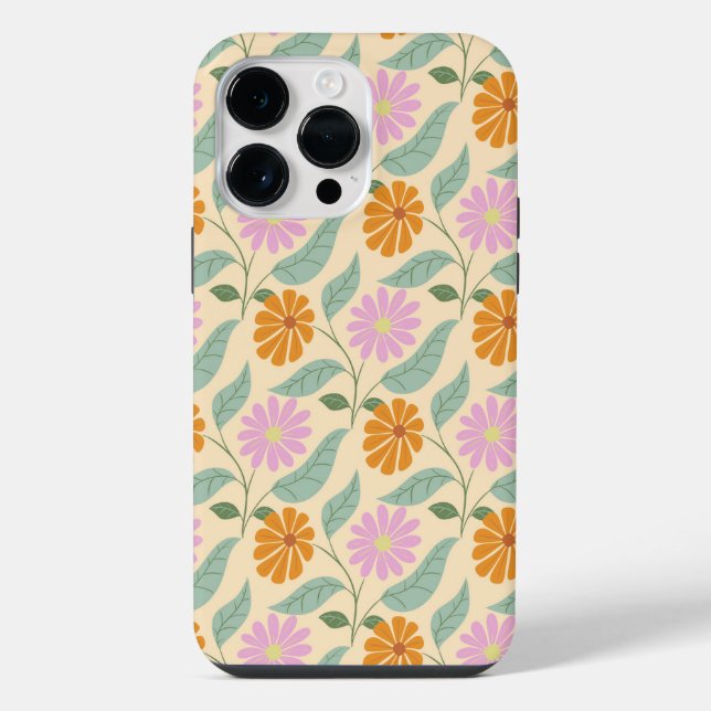 Funda Para iPhone Flores retro de primavera (Reverso )