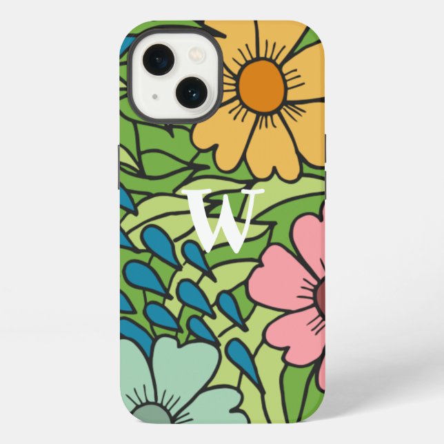 Funda Para iPhone Flores Retro Personalizadas de Gran Escala Multico (Reverso )