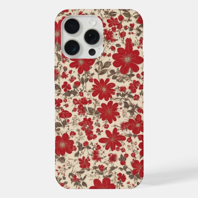 Funda Para iPhone flores rojas (Reverso )