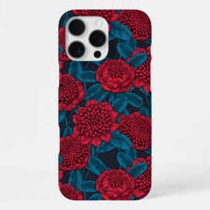 Funda Para iPhone 16 Pro Max Flores rojas de waratah