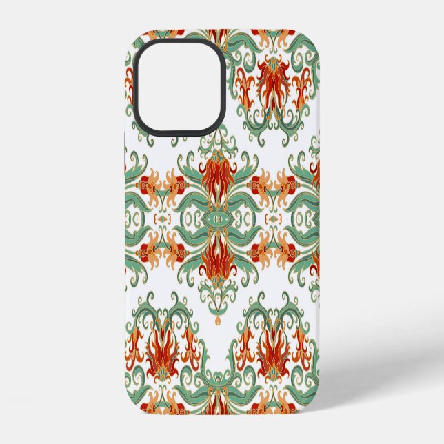 Funda Para iPhone Flores Rojos Ornamental Estilo Chino (Reverso )