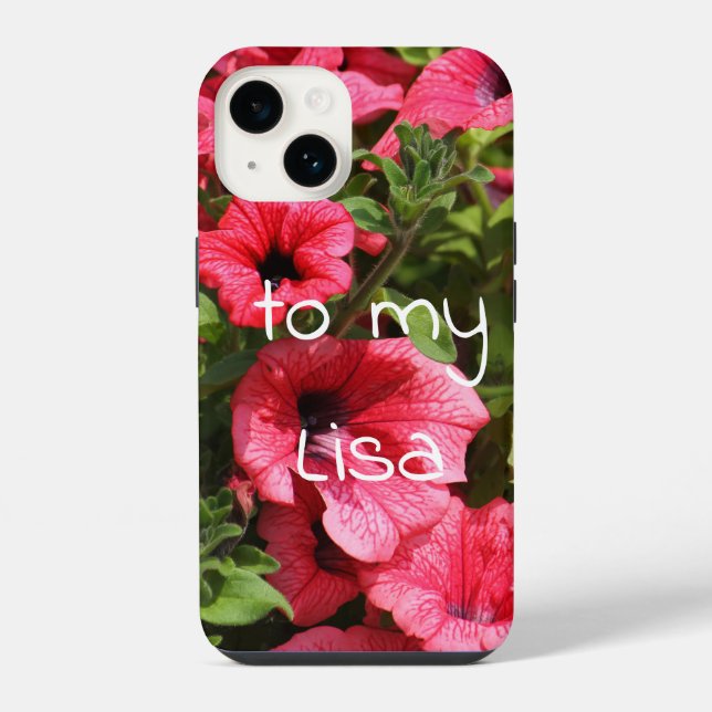 Funda Para iPhone Flores rosa brillantes (Reverso )