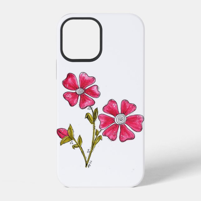 Funda Para iPhone Flores rosadas caprichosas lindas (Reverso )