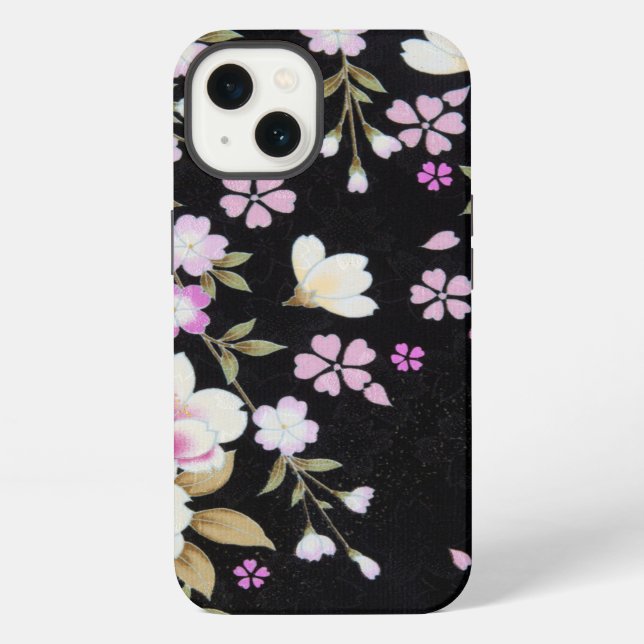 Funda Para iPhone Flores rosadas en cascada caída (Reverso )