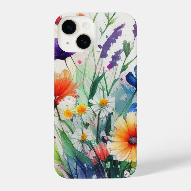 Funda Para iPhone Flores salvajes Watercolor Trendy (Reverso )