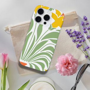 Funda Para iPhone 16 Pro Flores silvestres coloridas pintan verde amarillo 