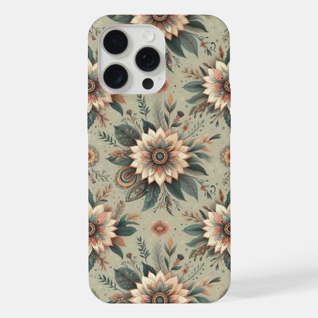 Funda Para iPhone Flores sobre salvia (Reverso )