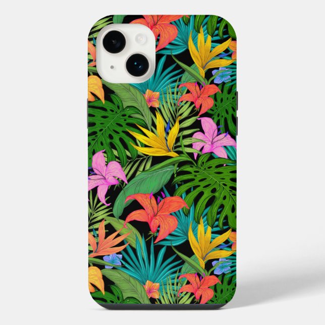 Funda Para iPhone Flores Tropicales Coloridas (Reverso)