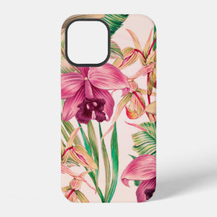 Funda Para iPhone 12 Flores tropicales, flor de orquídea, hojas de selv