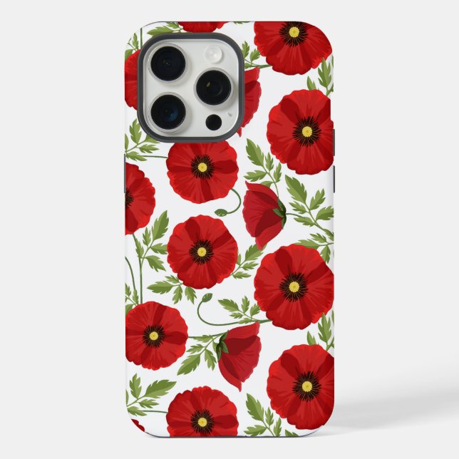 Funda Para iPhone Flores veraniegas alegres con adormidera (Reverso )