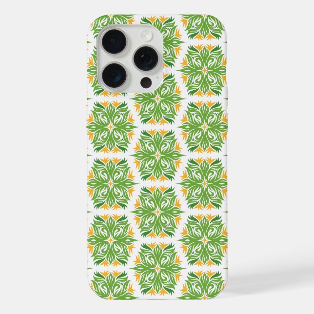 Funda Para iPhone Flores Verdes, Patrón De Flores, Patrón Floral (Reverso )