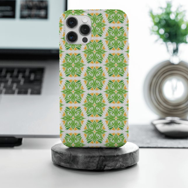 Funda Para iPhone Flores Verdes, Patrón De Flores, Patrón Floral (Subido por el creador)