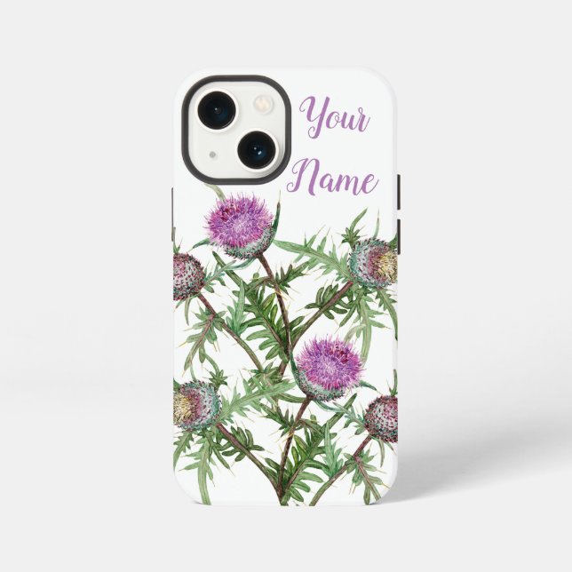 Funda Para iPhone flores violetas de cardo (Reverso )