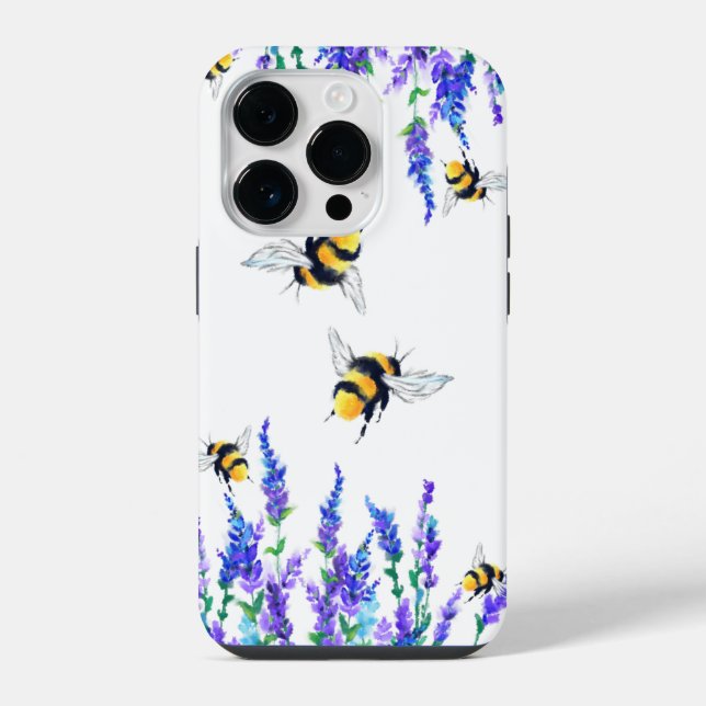 Funda Para iPhone Flores y abejas volando estuche para iPhone Spring (Reverso )