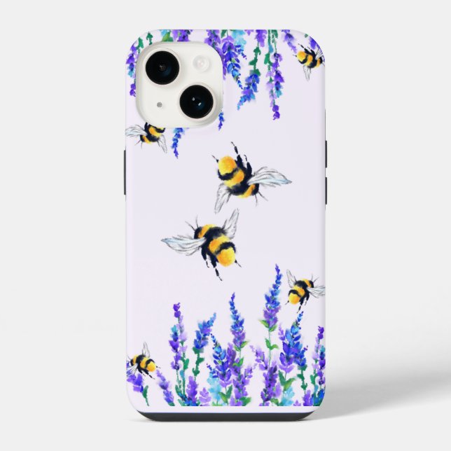 Funda Para iPhone Flores y abejas vuelan iPhone Case Gift (Reverso )