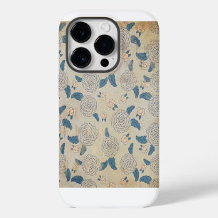 Funda Para iPhone 14 Pro Flores y Hojas Japonesas Vintage Estresadas
