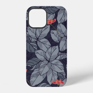 Funda Para iPhone 12 Flores y hojas patrón patrón, tropical, abstención