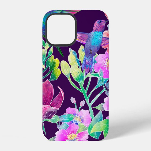 Funda Para iPhone Flores y pájaros exóticos (Reverso )