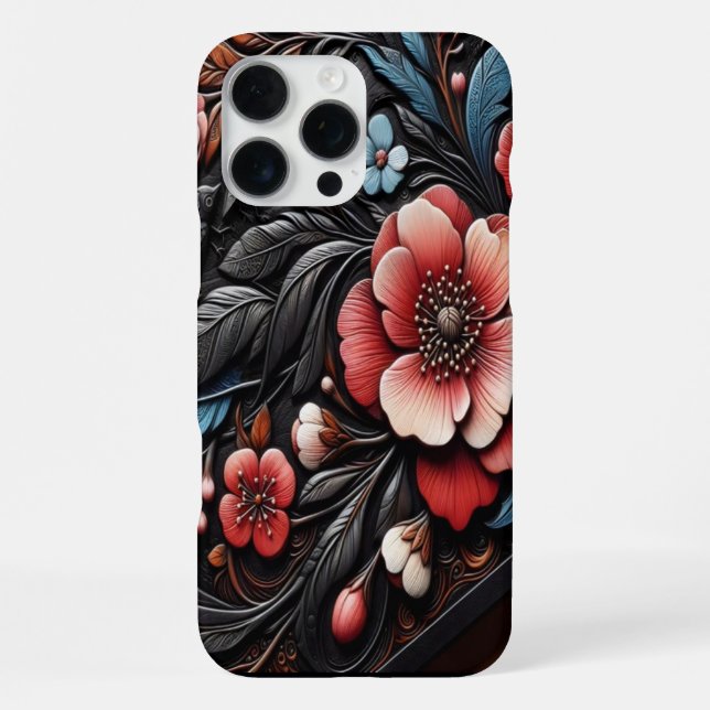 Funda Para iPhone Flores y ramas vibrantes escena (Reverso )