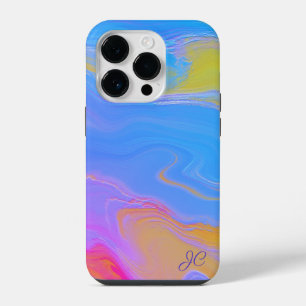 Funda Para iPhone 14 Pro Flujo abstracto de acrílico - Brisas de verano