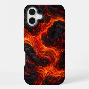 Funda Para iPhone 16 Plus Flujo de Lava Fundida Patrón Abstracto
