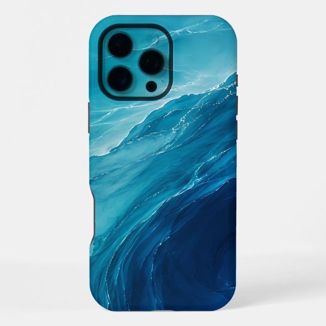 Funda Para iPhone Flujo de Océano Turquesa de Lujo (Reverso )
