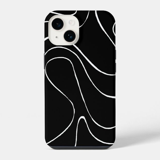 Funda Para iPhone Flujo y reflujo 2 - Negro sobre blanco (Reverso )
