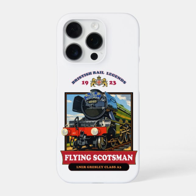 Funda Para iPhone Flying Scotsman 4472 Steam Locomotive Retro Poster (Reverso)